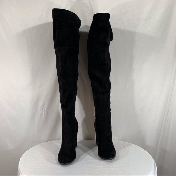 So Me Women’s Size 7 Vegan Suede Over The Knee Heeled Boots - Picture 3 of 15